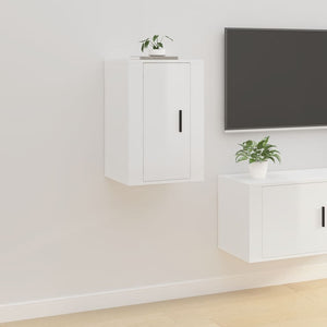 Mobile Porta TV a Parete Bianco Lucido 40x34,5x60 cm cod mxl 23151