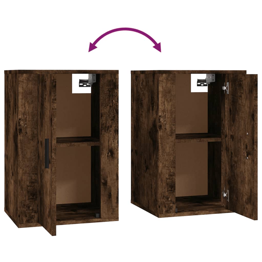 Mobili Porta TV a Parete 2 pz Rovere Fumo 40x34,5x60 cm 816667