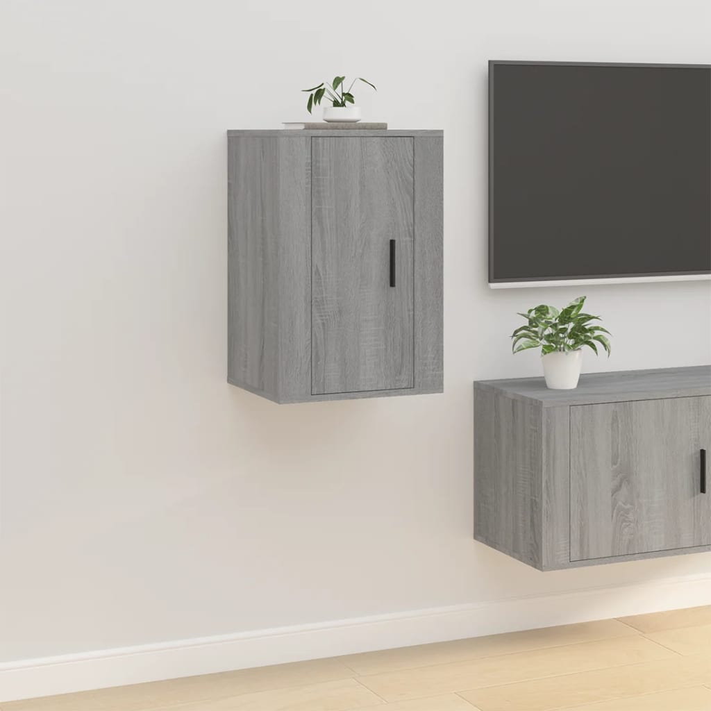 Mobili Porta TV a Parete 2 pz Grigio Sonoma 40x34,5x60 cm 816669