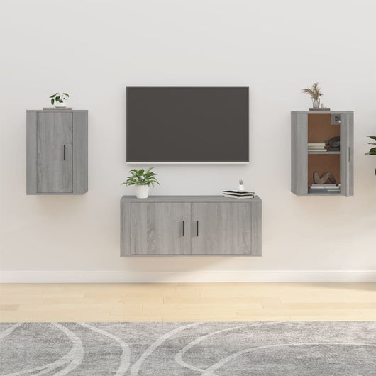Mobili Porta TV a Parete 2 pz Grigio Sonoma 40x34,5x60 cm 816669