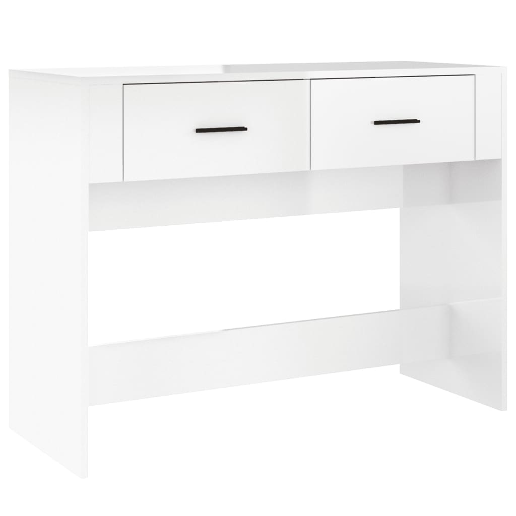 Tavolino Consolle Bianco Lucido 100x39x75 cm Legno Multistrato 816778