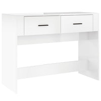 Tavolino Consolle Bianco Lucido 100x39x75 cm Legno Multistrato 816778
