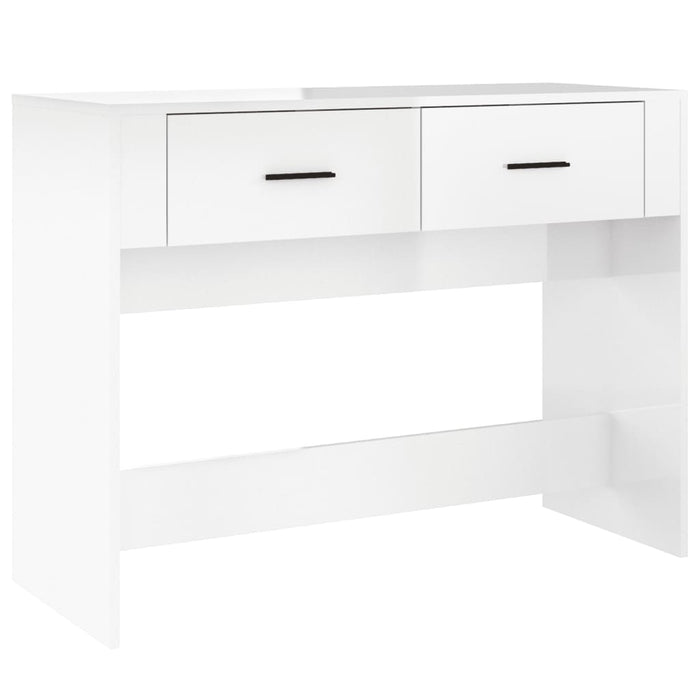 Tavolino Consolle Bianco Lucido 100x39x75 cm Legno Multistrato 816778