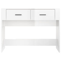 Tavolino Consolle Bianco Lucido 100x39x75 cm Legno Multistrato 816778