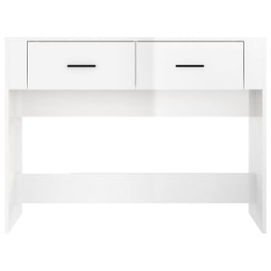 Tavolino Consolle Bianco Lucido 100x39x75 cm Legno Multistrato 816778