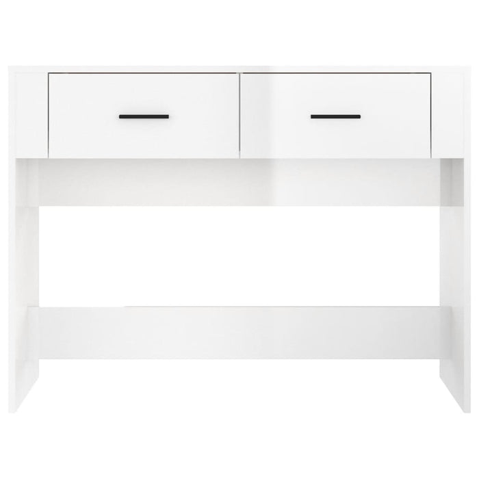 Tavolino Consolle Bianco Lucido 100x39x75 cm Legno Multistrato 816778
