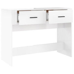 Tavolino Consolle Bianco Lucido 100x39x75 cm Legno Multistrato 816778