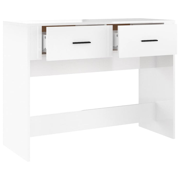 Tavolino Consolle Bianco Lucido 100x39x75 cm Legno Multistrato 816778