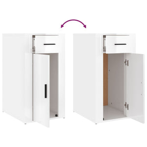 Armadietto Scrivania Bianco Lucido 40x49x75cm Legno Multistrato cod mxl 63651