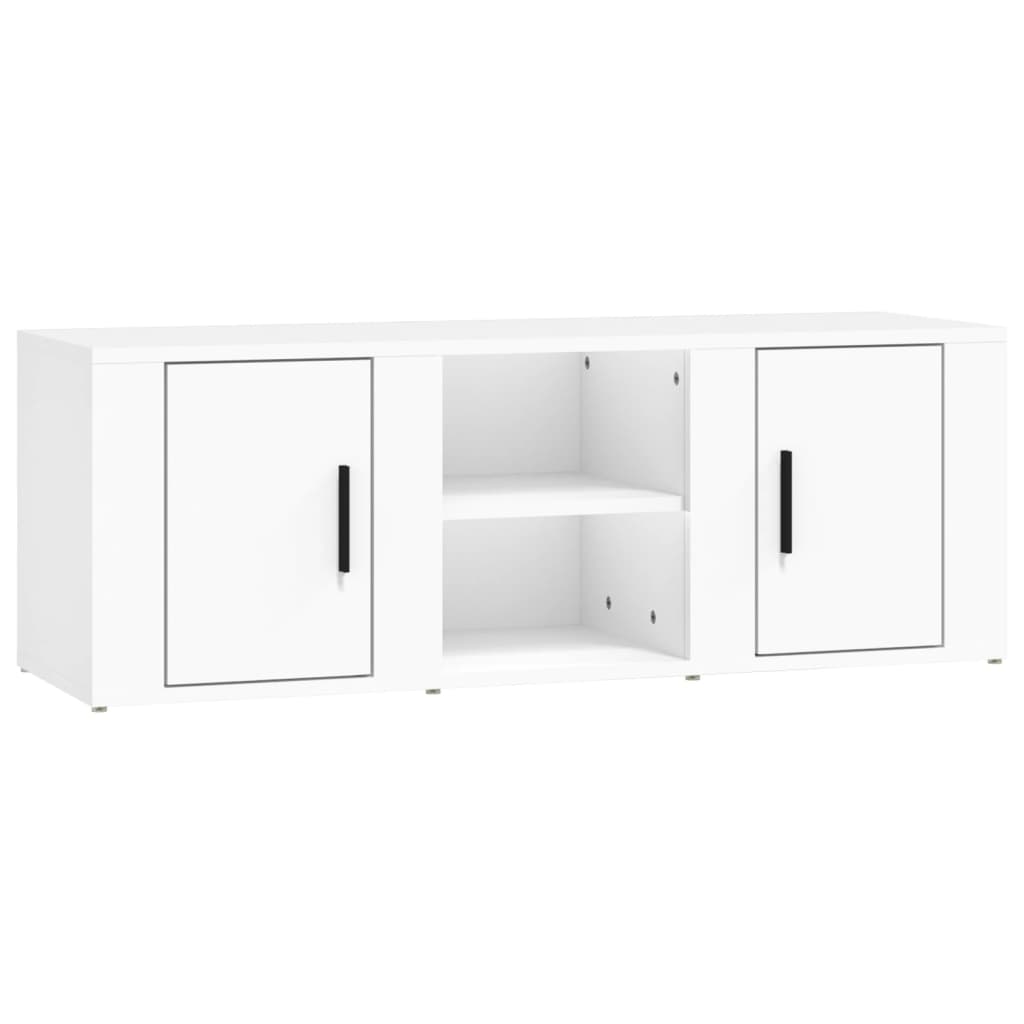 Mobile Porta TV-Mobile per TV-Credenza TV Bianco 100x31,5x35 cm in Legno Multistrato