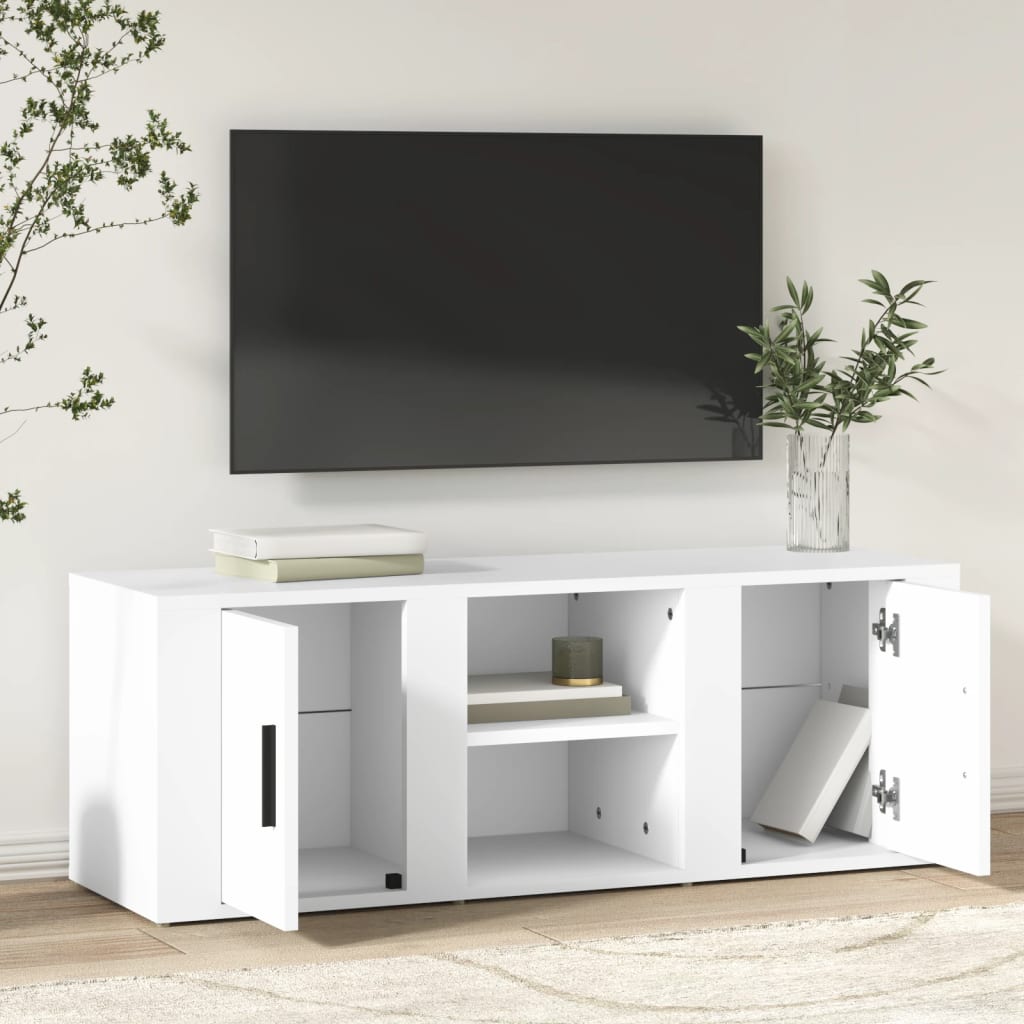 Mobile Porta TV-Mobile per TV-Credenza TV Bianco 100x31,5x35 cm in Legno Multistrato