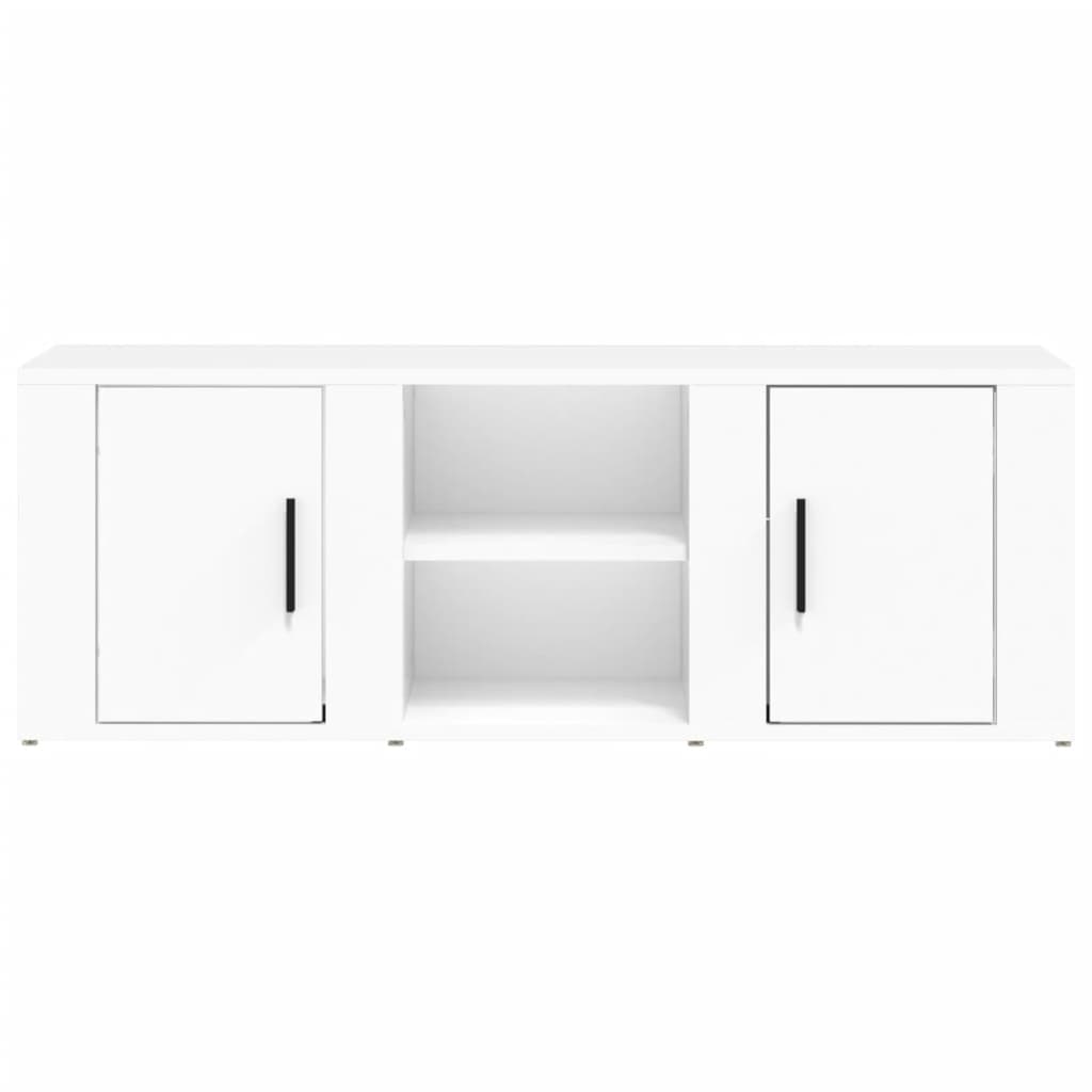 Mobile Porta TV-Mobile per TV-Credenza TV Bianco 100x31,5x35 cm in Legno Multistrato