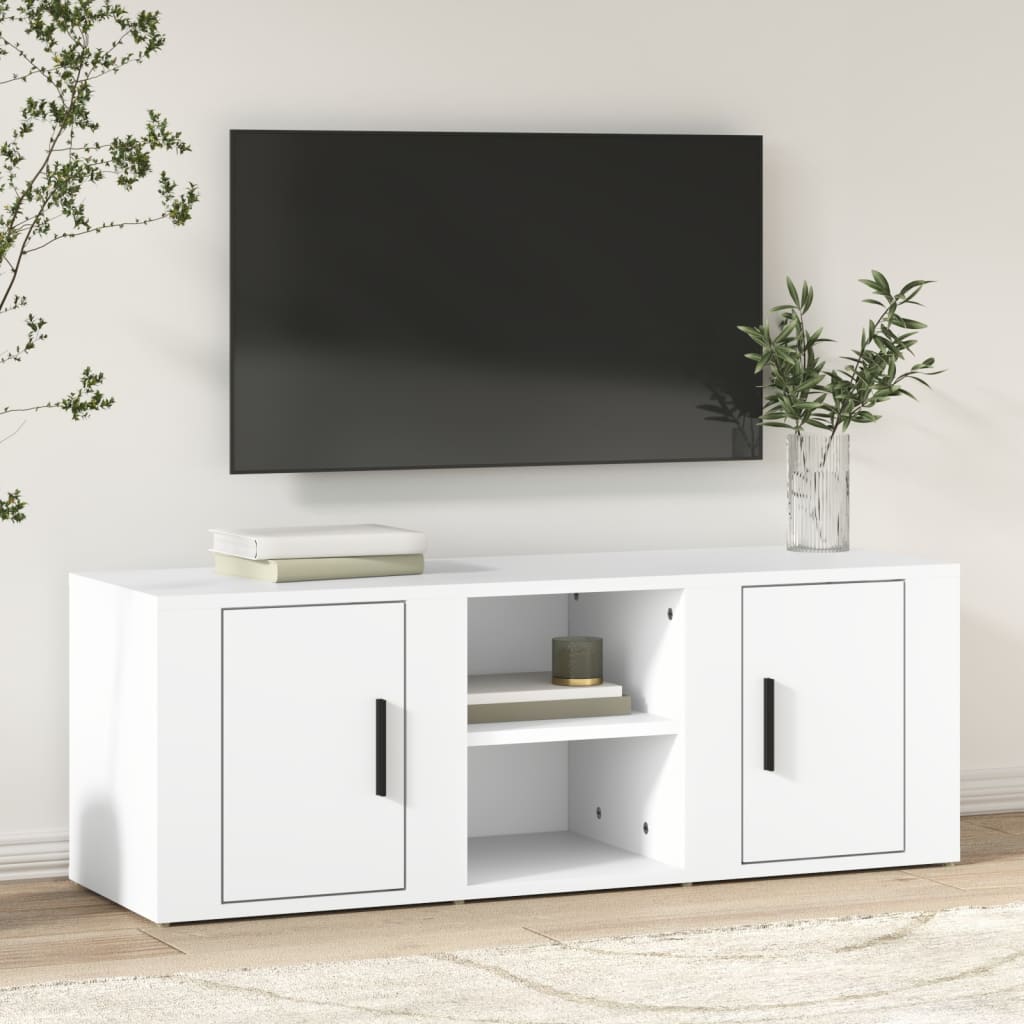 Mobile Porta TV-Mobile per TV-Credenza TV Bianco 100x31,5x35 cm in Legno Multistrato