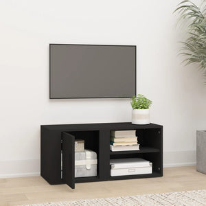 Mobile Porta TV Nero 80x31,5x36 cm in Legno Multistrato 819438