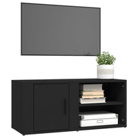 Mobile Porta TV Nero 80x31,5x36 cm in Legno Multistrato 819438