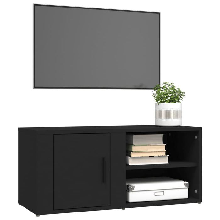 Mobile Porta TV Nero 80x31,5x36 cm in Legno Multistrato 819438