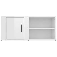 Mobile Porta TV Bianco Lucido 80x31,5x36 cm Legno Multistrato 819440