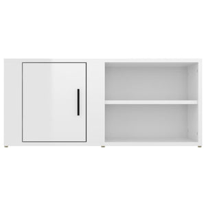 Mobile Porta TV Bianco Lucido 80x31,5x36 cm Legno Multistrato 819440