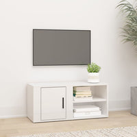 Mobile Porta TV Bianco Lucido 80x31,5x36 cm Legno Multistrato 819440
