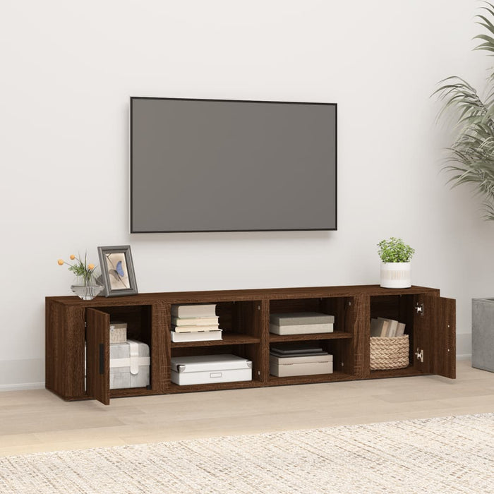 Mobili TV 2pz Rovere Marrone 80x31,5x36 cm in Legno Multistrato 819451