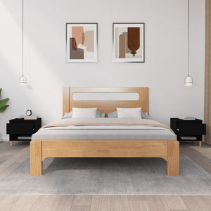 Comodini 2 pz Neri 50x46x50 cm in Legno Multistrato 819535
