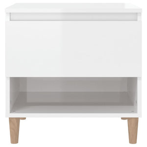 Comodini 2 pz Bianco Lucido 50x46x50 cm in Legno Multistrato 819537