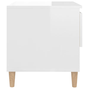 Comodini 2 pz-Set di 2 Tavolino da notte Bianco Lucido 50x46x50 cm in Legno Multistrato