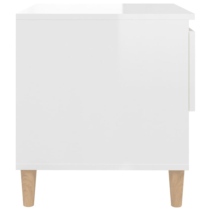 Comodini 2 pz-Set di 2 Tavolino da notte Bianco Lucido 50x46x50 cm in Legno Multistrato