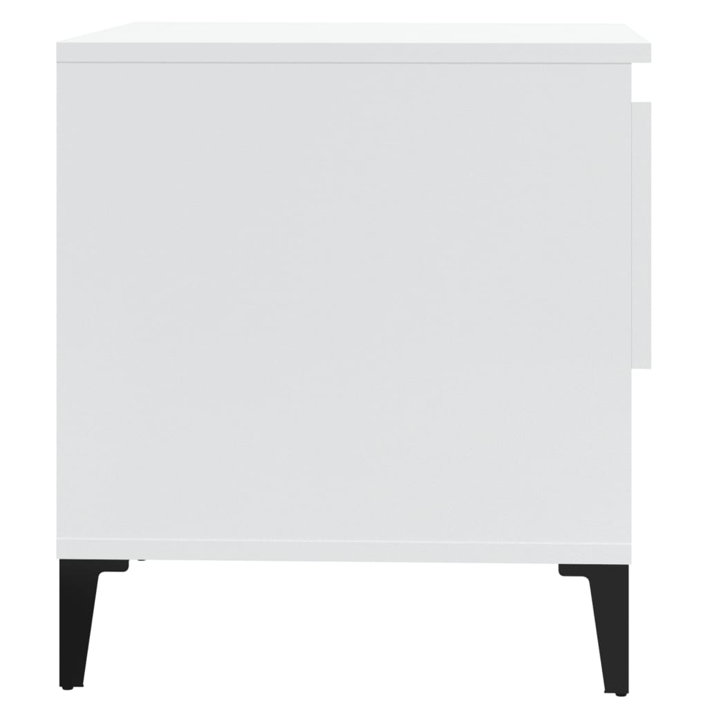 Tavolino Bianco Lucido 50x46x50 cm in Legno Multistrato 819552