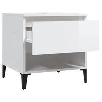 Tavolini 2pz Bianco Lucido 50x46x50 cm in Legno Multistrato 819553