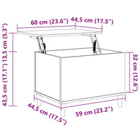 Tavolino da Salotto Bianco 60x44,5x45 cm in Legno Multistrato 819564