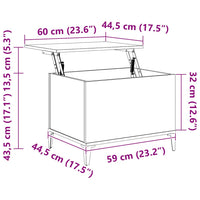 Tavolino da Salotto Nero 60x44,5x45 cm in Legno Multistrato cod mxl 15929