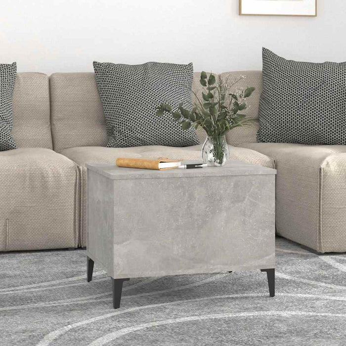 Tavolino Salotto-Tavolino da soggiorno-Tavolo Grigio Cemento 60x44,5x45 cm Legno Multistrato 545925