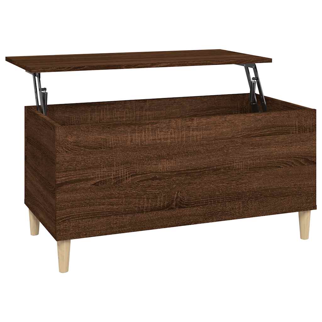 Tavolino Salotto-Tavolino da soggiorno-Tavolo Rovere Marrone 90x44,5x45 cm Legno Multistrato 507912