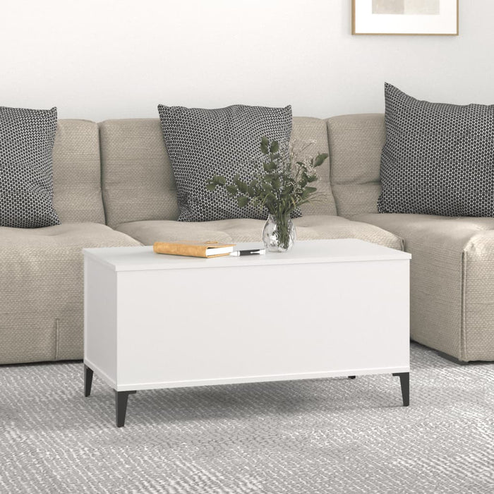 Tavolino da Salotto Bianco 90x44,5x45 cm in Legno Multistrato 819588