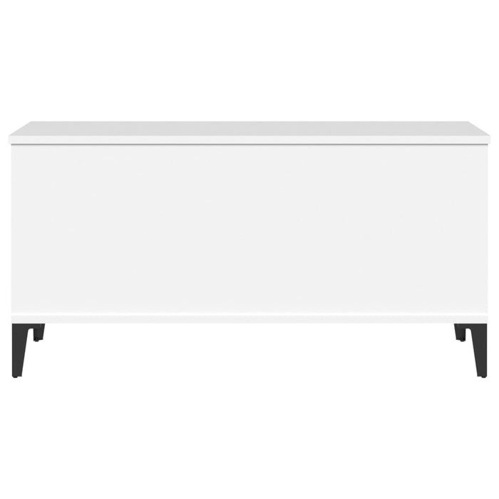 Tavolino da Salotto Bianco 90x44,5x45 cm in Legno Multistrato 819588