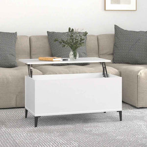 Tavolino da Salotto-Tavolino da soggiorno-Tavolo Bianco 90x44,5x45 cm in Legno Multistrato 859106