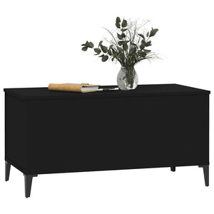 Tavolino da Salotto Nero 90x44,5x45 cm in Legno Multistrato 819589