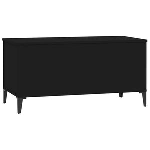 Tavolino da Salotto Nero 90x44,5x45 cm in Legno Multistrato 819589