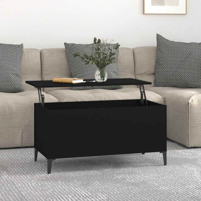 Tavolino da Salotto-Tavolino da soggiorno-Tavolo Nero 90x44,5x45 cm in Legno Multistrato 605704