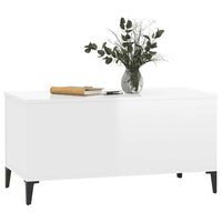 Tavolino Salotto Bianco Lucido 90x44,5x45 cm Legno Multistrato cod mxl 26897