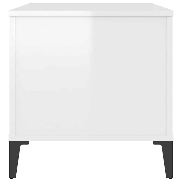 Tavolino Salotto-Tavolino da soggiorno-Tavolo Bianco Lucido 90x44,5x45 cm Legno Multistrato 244211
