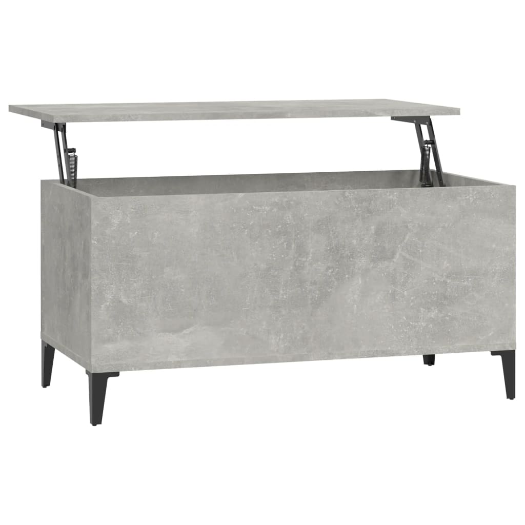 Tavolino Salotto Grigio Cemento 90x44,5x45 cm Legno Multistrato 819592