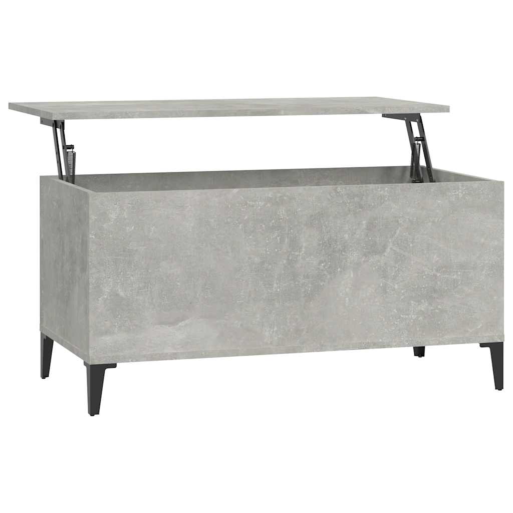 Tavolino Salotto-Tavolino da soggiorno-Tavolo Grigio Cemento 90x44,5x45 cm Legno Multistrato 326739
