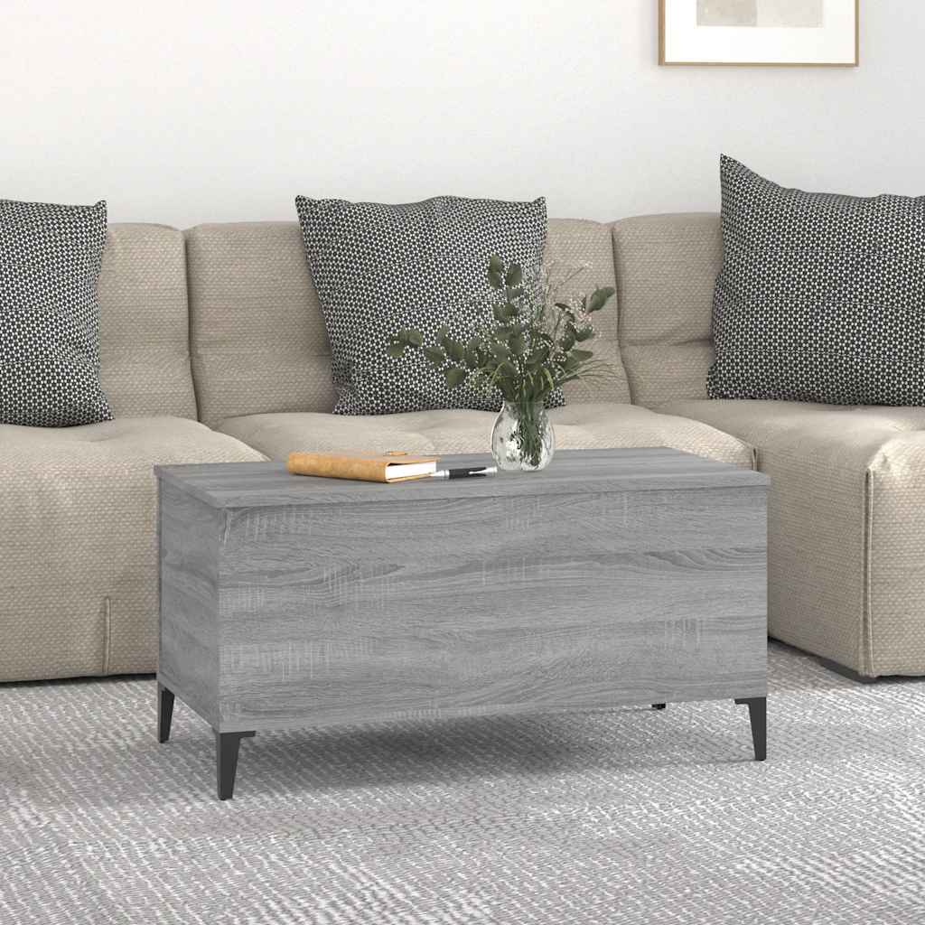 Tavolino Salotto Grigio Sonoma 90x44,5x45 cm Legno Multistrato 819594
