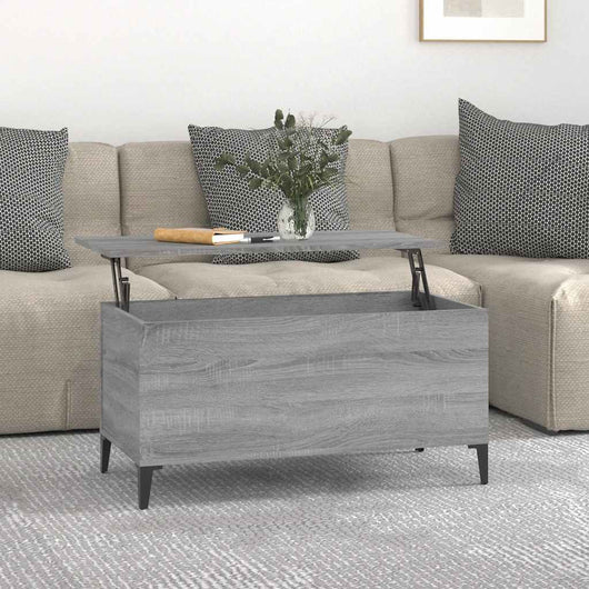 Tavolino Salotto Grigio Sonoma 90x44,5x45 cm Legno Multistrato 819594