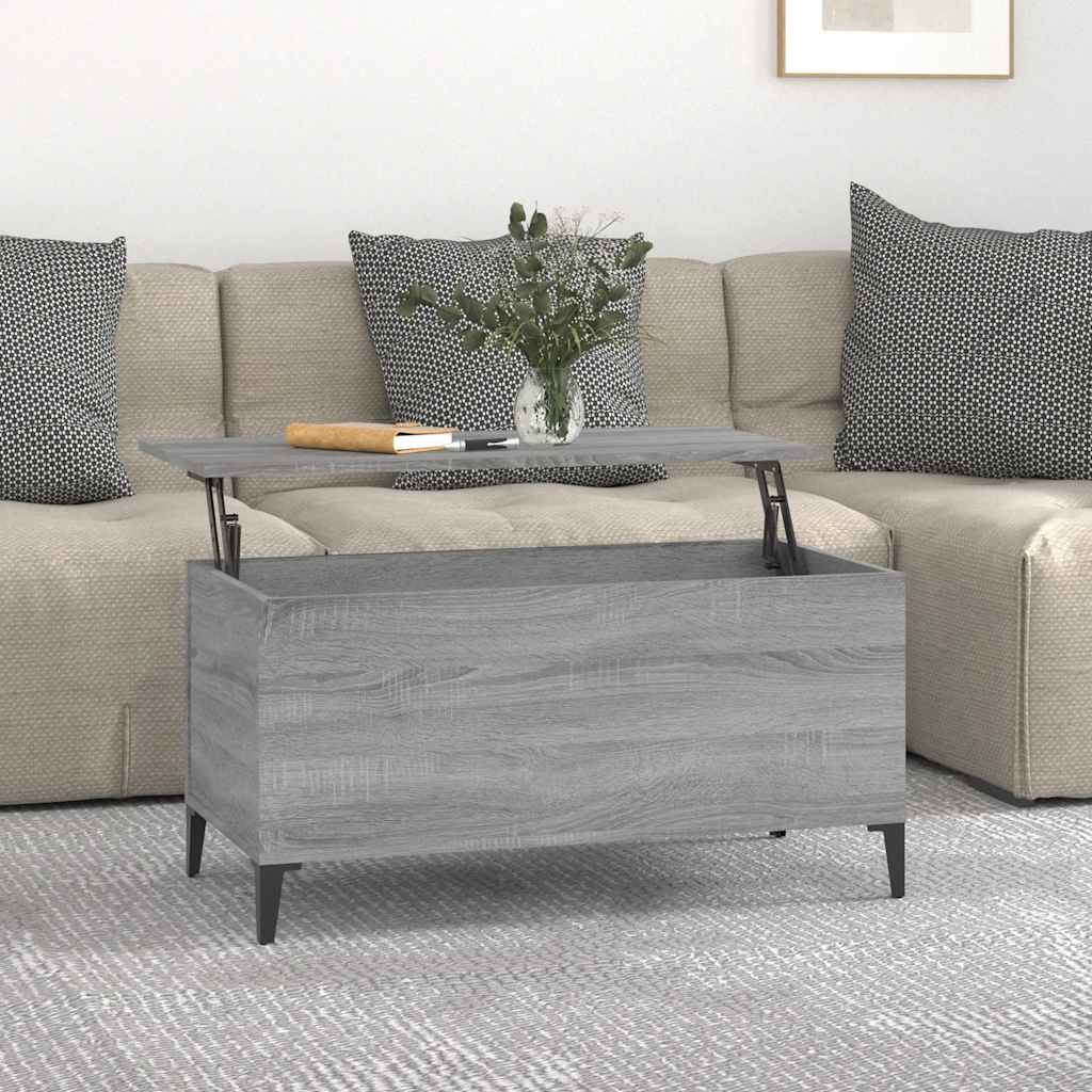 Tavolino Salotto-Tavolino da soggiorno-Tavolo Grigio Sonoma 90x44,5x45 cm Legno Multistrato 904033
