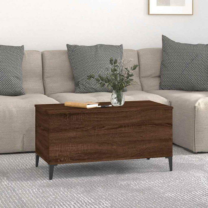 Tavolino Salotto Rovere Marrone 90x44,5x45 cm Legno Multistrato cod mxl 26895