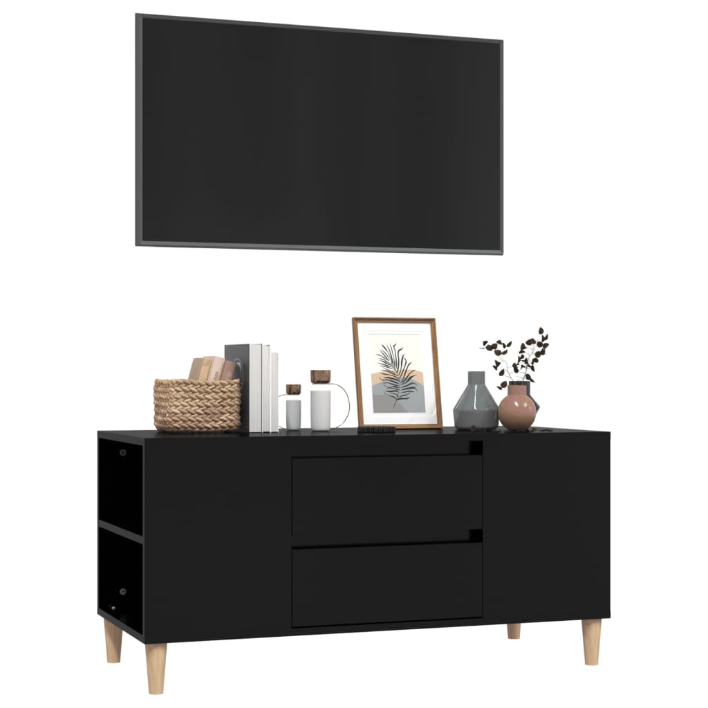 Mobile Porta TV Nero 102x44,5x50 cm in Legno Multistrato 819597