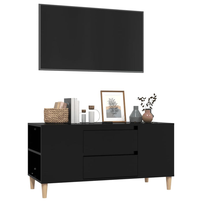 Mobile Porta TV Nero 102x44,5x50 cm in Legno Multistrato 819597